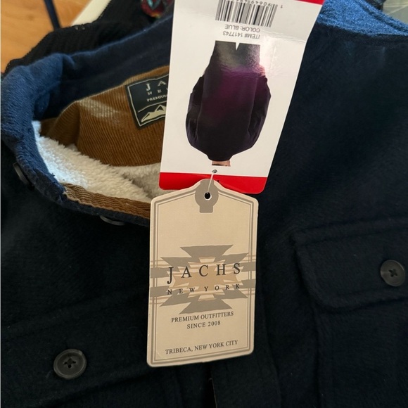 Jachs Men's Dark Blue Wool blend Shirt Jacket Size M - Picture 9 of 10